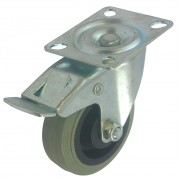 75mm 50Kg LD Grey Swiv Swivel and Braked Castor on Pl 75mm 50Kg LD Grey Swiv Swivel and Braked Castor on Pl